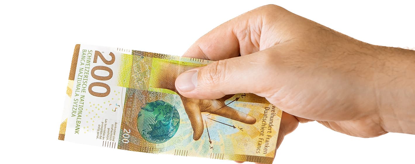 Bargeldnote von 200 Franken.